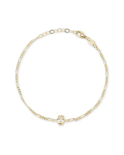 Sphera Milano 14k Over Silver Cz Hamsa Bracelet In Gold