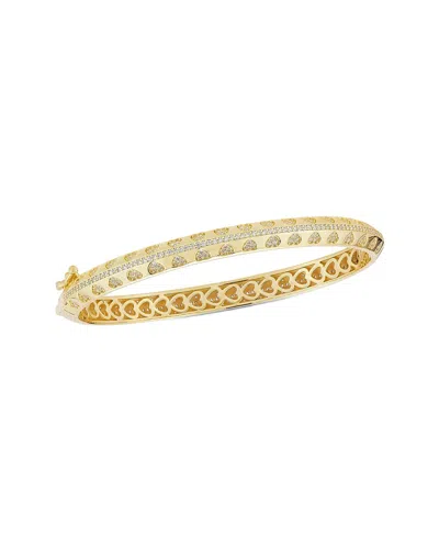 Sphera Milano 14k Over Silver Cz Heart Bangle Bracelet