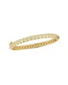 Sphera Milano 14k Over Silver Cz Heart Bangle Bracelet
