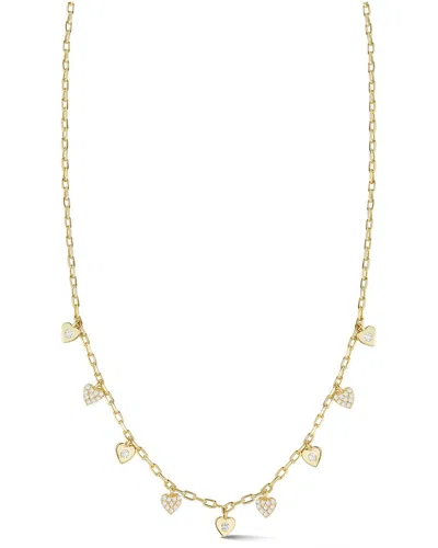 Sphera Milano 14k Over Silver Cz Heart Charm Necklace