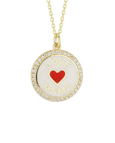Sphera Milano 14k Over Silver Cz Heart Necklace In Gold
