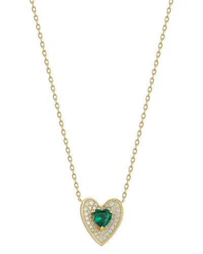 SPHERA MILANO SPHERA MILANO 14K OVER SILVER CZ HEART NECKLACE