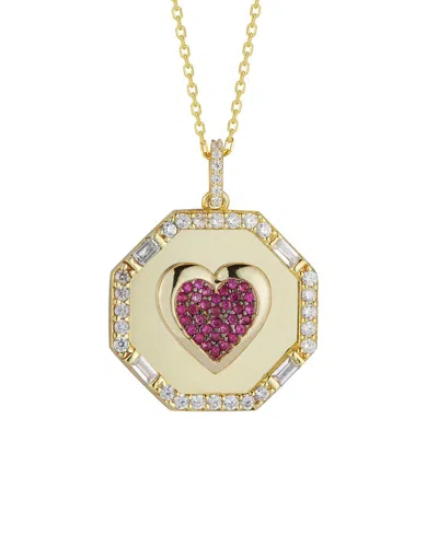 Sphera Milano 14k Over Silver Cz Heart Pendant
