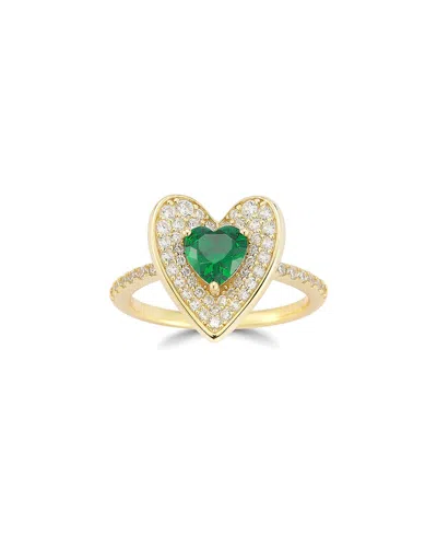 Sphera Milano 14k Over Silver Cz Heart Ring In Gold