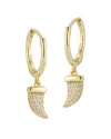 Sphera Milano 14k Over Silver Cz Horn Earrings