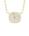 Sphera Milano 14k Over Silver Cz Illusion Paperclip Necklace