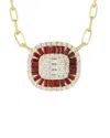 Sphera Milano 14k Over Silver Cz Illusion Paperclip Necklace