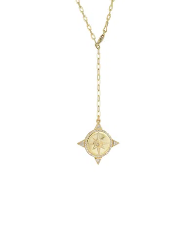 Sphera Milano 14k Over Silver Cz Lariat Necklace In Gold