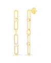 Sphera Milano 14k Over Silver Cz Link Chain Drop Earrings