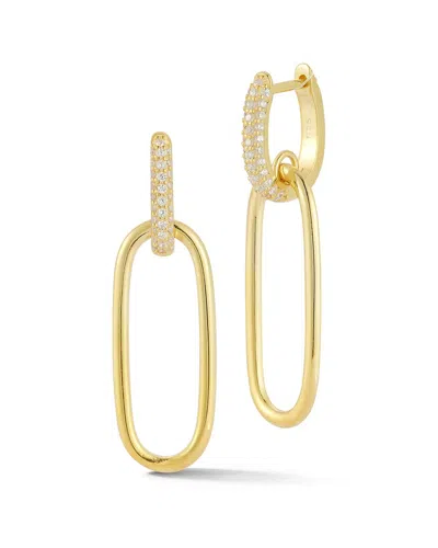 Sphera Milano 14k Over Silver Cz Link Drop Earrings In Multi