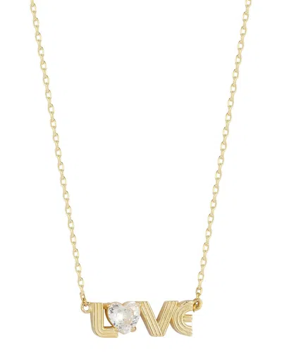 SPHERA MILANO SPHERA MILANO 14K OVER SILVER CZ LOVE NECKLACE