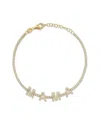 Sphera Milano 14k Over Silver Cz Mama Tennis Bracelet