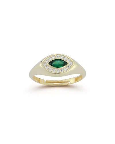 Sphera Milano 14k Gold Plate Marquise Cut Cz Signet Ring