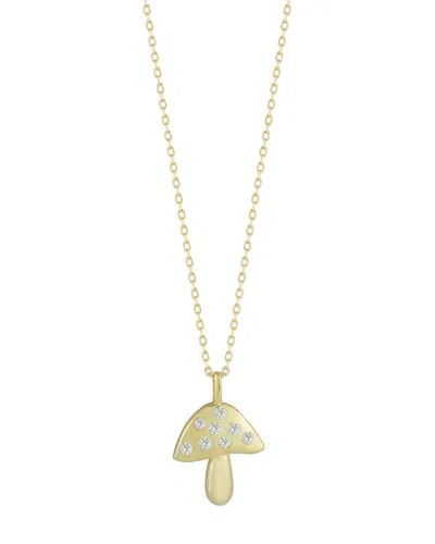 Sphera Milano 14k Over Silver Cz Mushroom Necklace In Gold