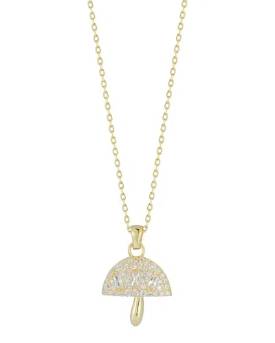 Sphera Milano 14k Yellow Gold Plated Sterling Silver Cz Mushroom Pendant Necklace