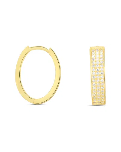Sphera Milano 14k Over Silver Cz Oval Hoops
