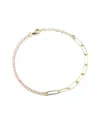 Sphera Milano 14k Over Silver Cz Paperclip X Tennis Bracelet