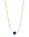 Sphera Milano 14k Over Silver Cz Paperclip X Tennis Choker Necklace