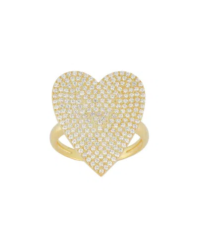 Sphera Milano 14k Over Silver Cz Pave Heart Ring