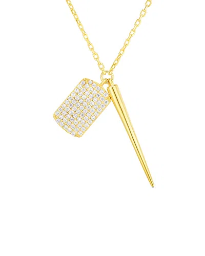 Sphera Milano 14k Over Silver Cz Pendant Necklace