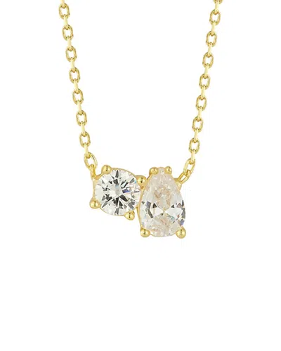 Sphera Milano 14k Over Silver Cz Pendant Necklace In Gold