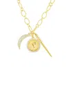 Sphera Milano 14k Over Silver Cz Pendant Necklace In Gold
