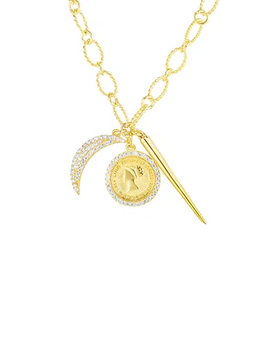 Sphera Milano 14k Over Silver Cz Pendant Necklace In Gold