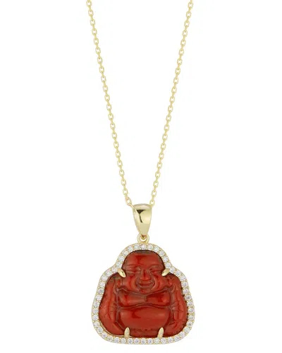 Sphera Milano 14k Over Silver Cz Resin Necklace