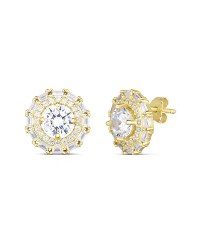 Sphera Milano 14k Over Silver Cz Round Studs