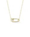 Sphera Milano 14k Over Silver Cz Safety Pin Necklace
