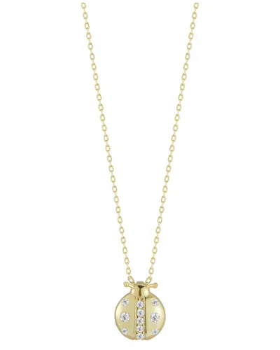 Sphera Milano 14k Over Silver Cz Small Ladybug Necklace