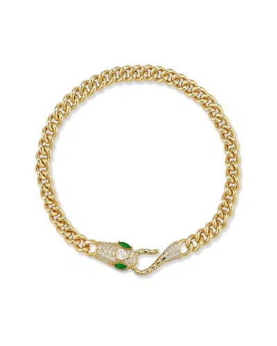 Sphera Milano 14k Over Silver Cz Snake Bracelet
