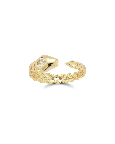 Sphera Milano 14k Over Silver Cz Snake Ring In Gold
