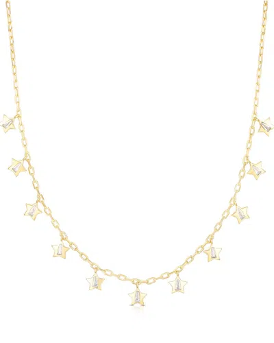Sphera Milano 14k Over Silver Cz Star Charm Necklace