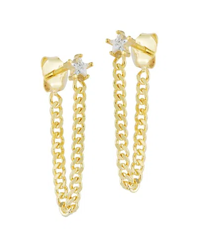 Sphera Milano 14k Over Silver Cz Star Drop Earrings In Gold