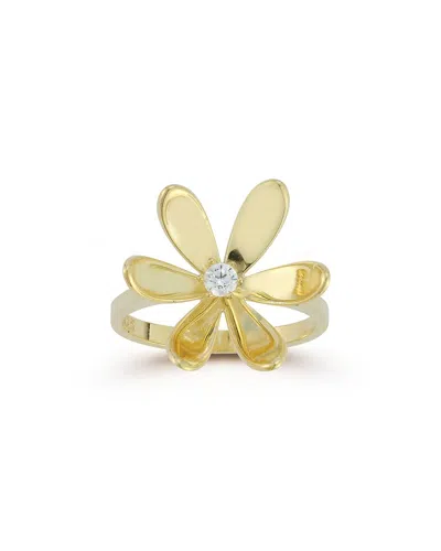 Sphera Milano 14k Over Silver Cz Statement Flower Ring