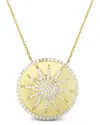 Sphera Milano 14k Over Silver Cz Sun Medallion Necklace