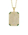 Sphera Milano 14k Over Silver Cz Tag Pendant Necklace
