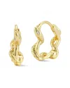 Sphera Milano 14k Over Silver Cz Twisty Snake Huggie Earrings