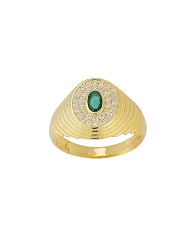 Sphera Milano 14k Over Silver Cz Vintage Ring In Gold