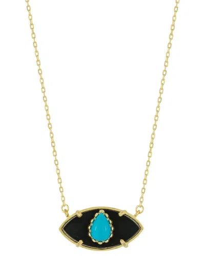 Sphera Milano 14k Over Silver Eye Necklace In Gold