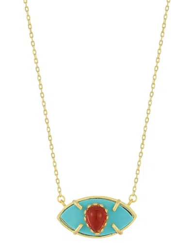 Sphera Milano 14k Over Silver Eye Necklace In Gold