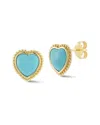 Sphera Milano 14k Over Silver Heart Studs In Gold/blue