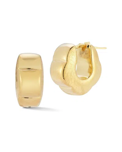 Sphera Milano 14k Over Silver Hollow Flower Chunky Hoops