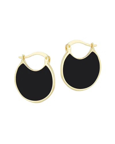 Sphera Milano 14k Over Silver Hoops In Black