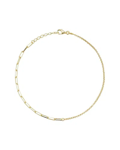 SPHERA MILANO SPHERA MILANO 14K OVER SILVER MIXED CHAIN ANKLET