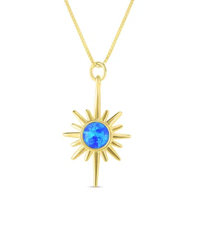 Sphera Milano 14k Over Silver White Opal North Star Necklace