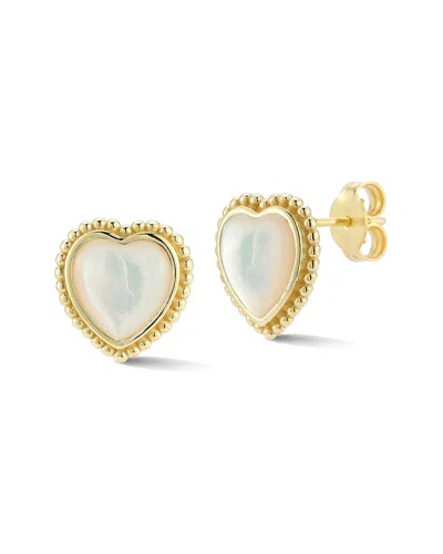 Sphera Milano 14k Over Silver Pearl Heart Studs