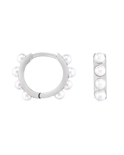 Sphera Milano 14k Over Silver Pearl Hoops