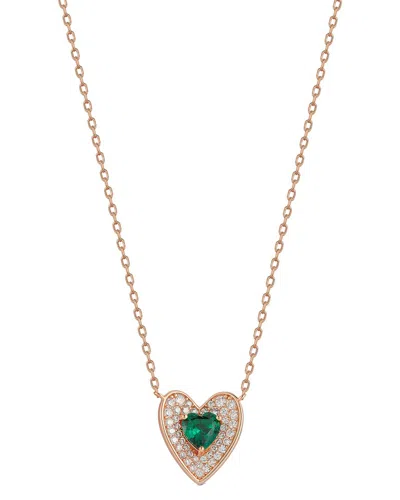 SPHERA MILANO SPHERA MILANO 14K ROSE GOLD VERMEIL CZ HEART NECKLACE